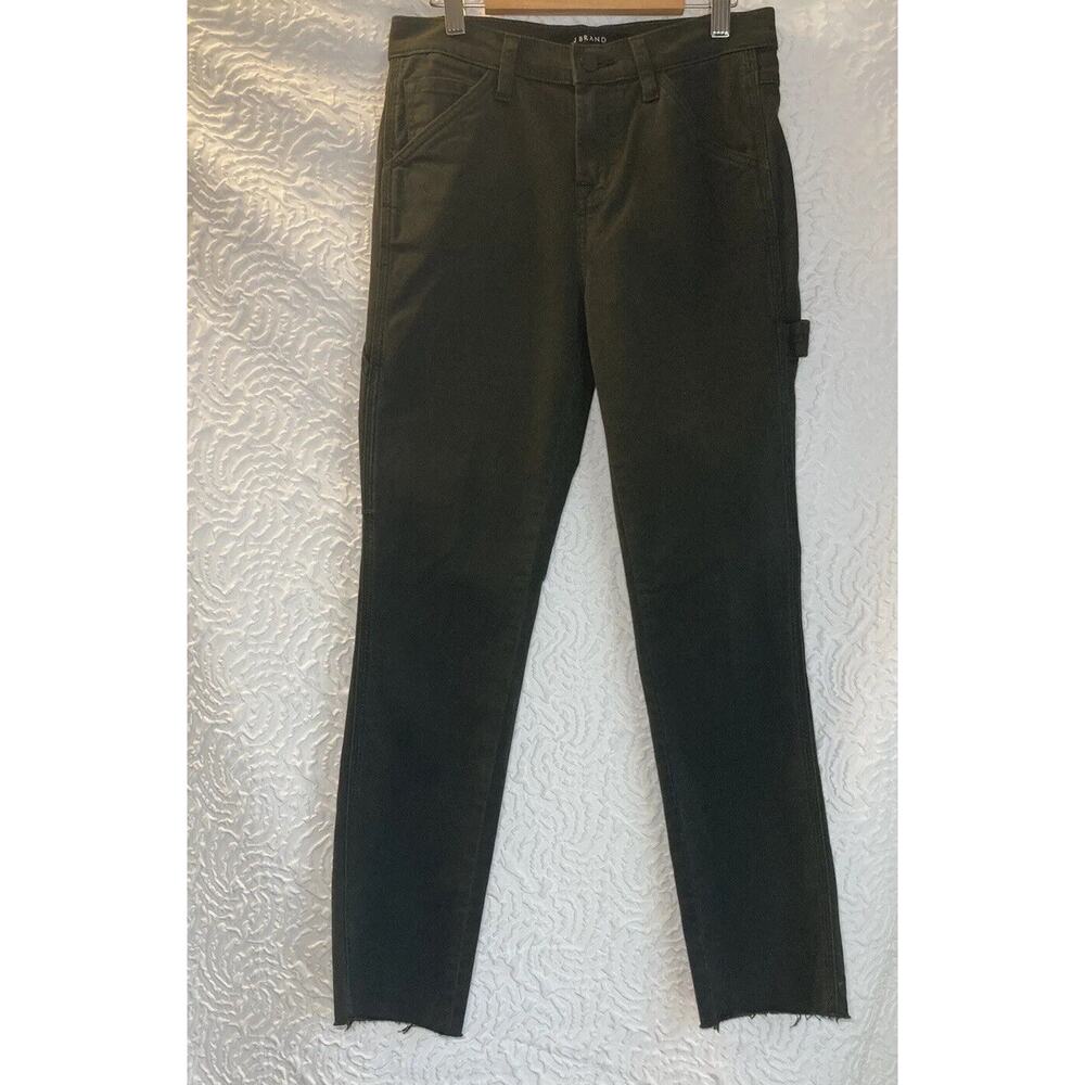 J Brand Suvi Photo Ready Mid-Rise Utility Pant (Green) Cut-off Size 24
